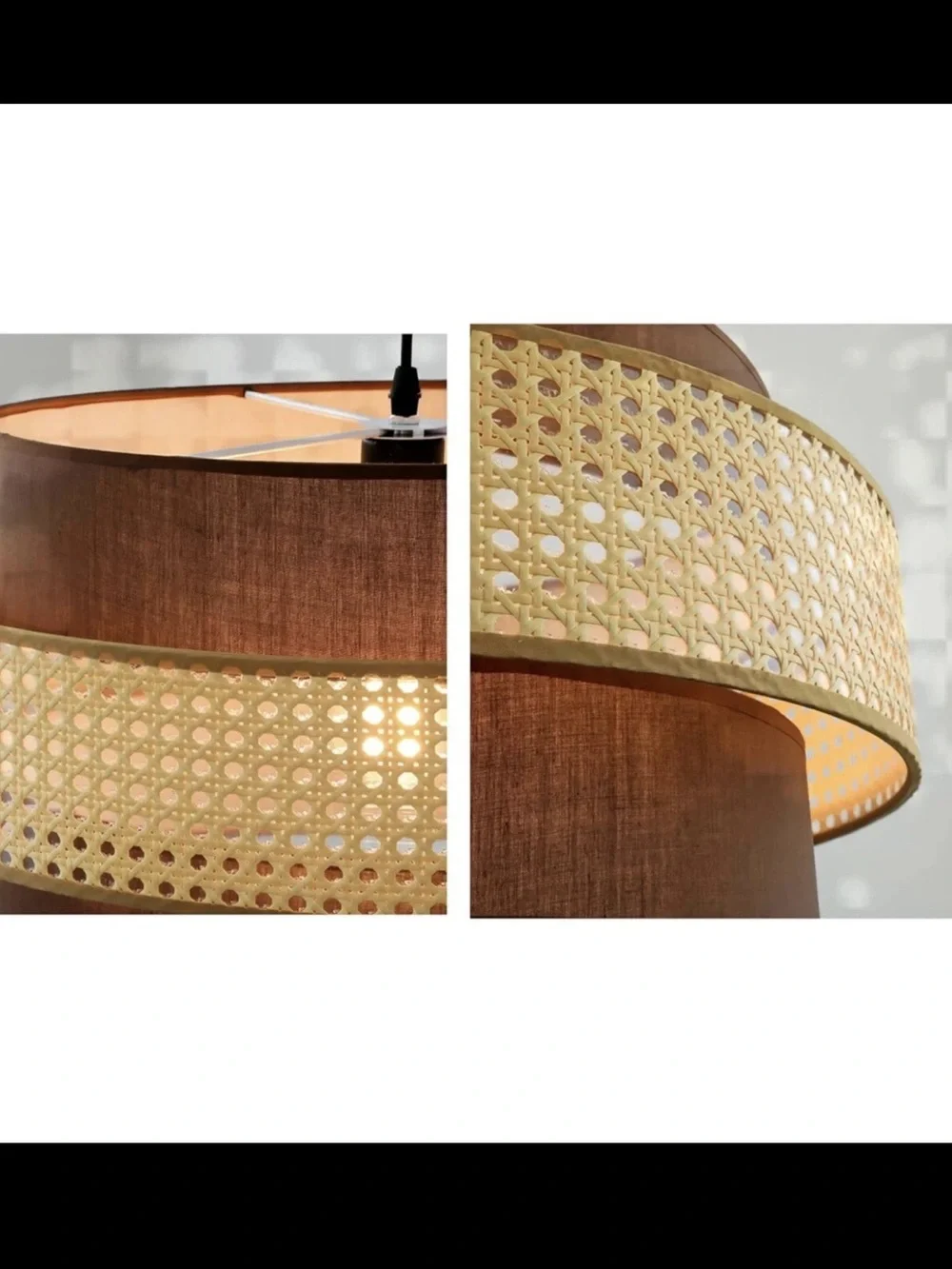 NEW West Elm Boho Rattan Wicker Woven Chandelier Hanging Pendant Light Fixture